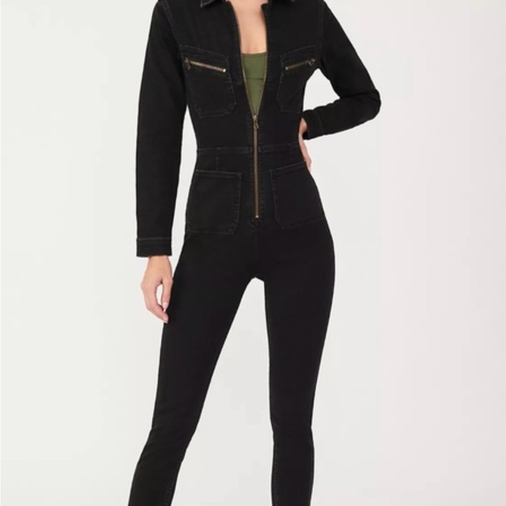 Free People Black Skinny Jumpsuit